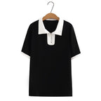 Oversized Zip Collar Cotton Tee