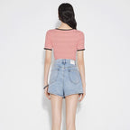 Irregular Hem Denim Shorts