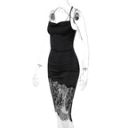 Lace Strap Midi Dress