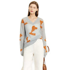 Mohair V-Neck Knit Sweater