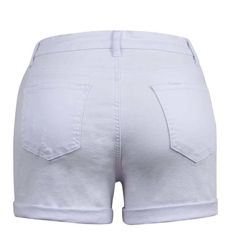 Rolled Hem Denim Shorts
