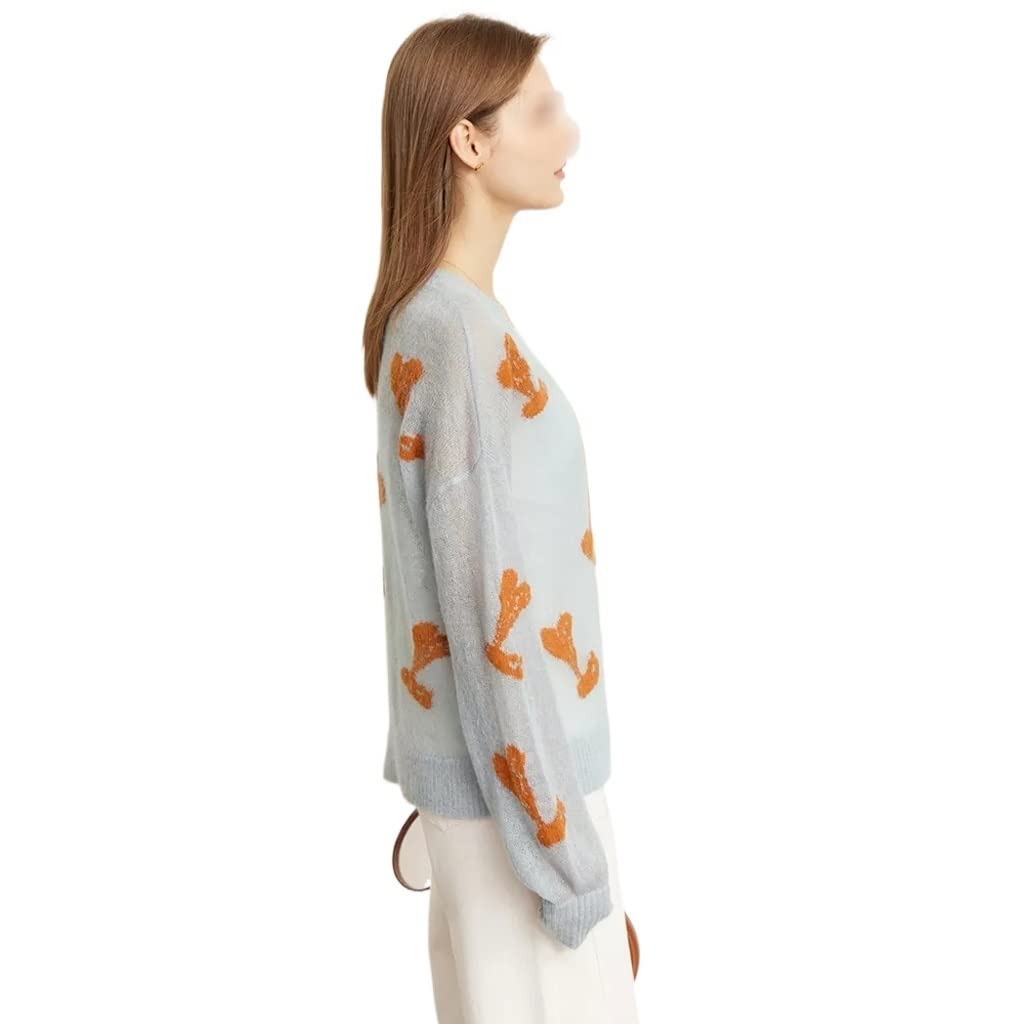 Mohair V-Neck Knit Sweater