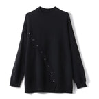 Asymmetric Button Knit Sweater
