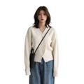 Irregular V-Neck Knit Cardigan