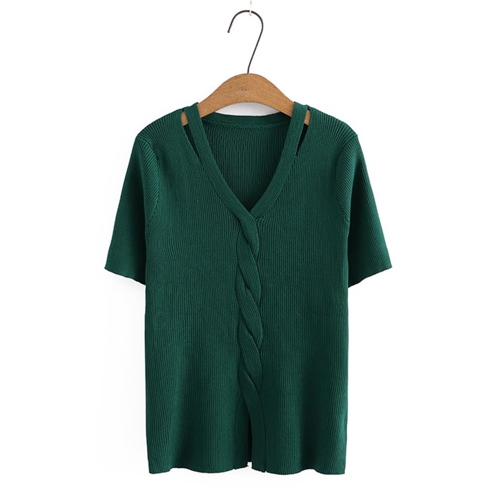 Hollow V-Neck Ice Silk Tee