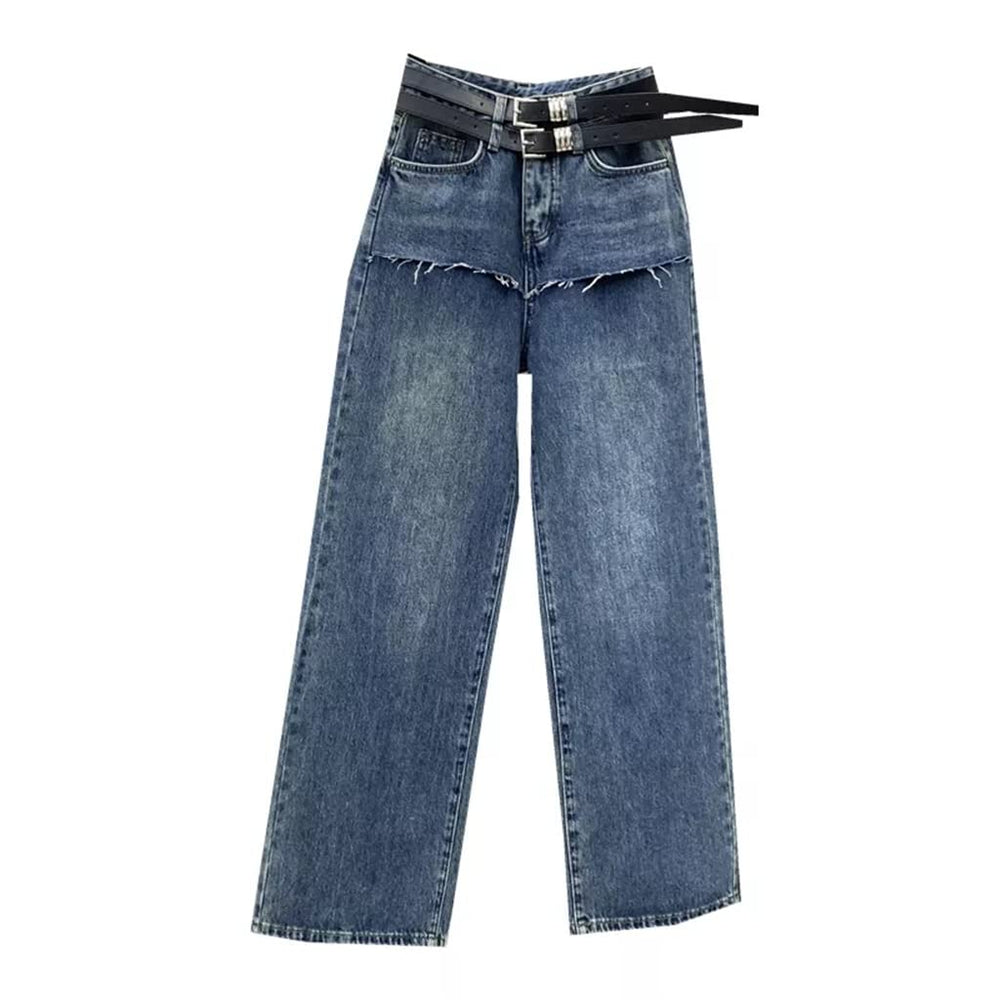 High-Waist Wide Leg Denim Pants