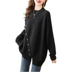 Asymmetric Button Knit Sweater