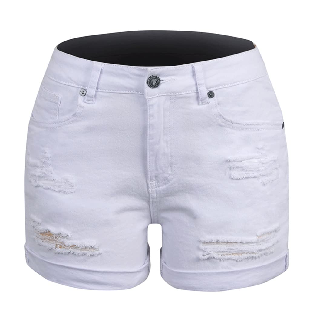 Rolled Hem Denim Shorts