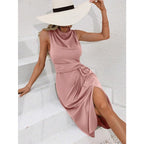 Sleeveless Slit Midi Dress