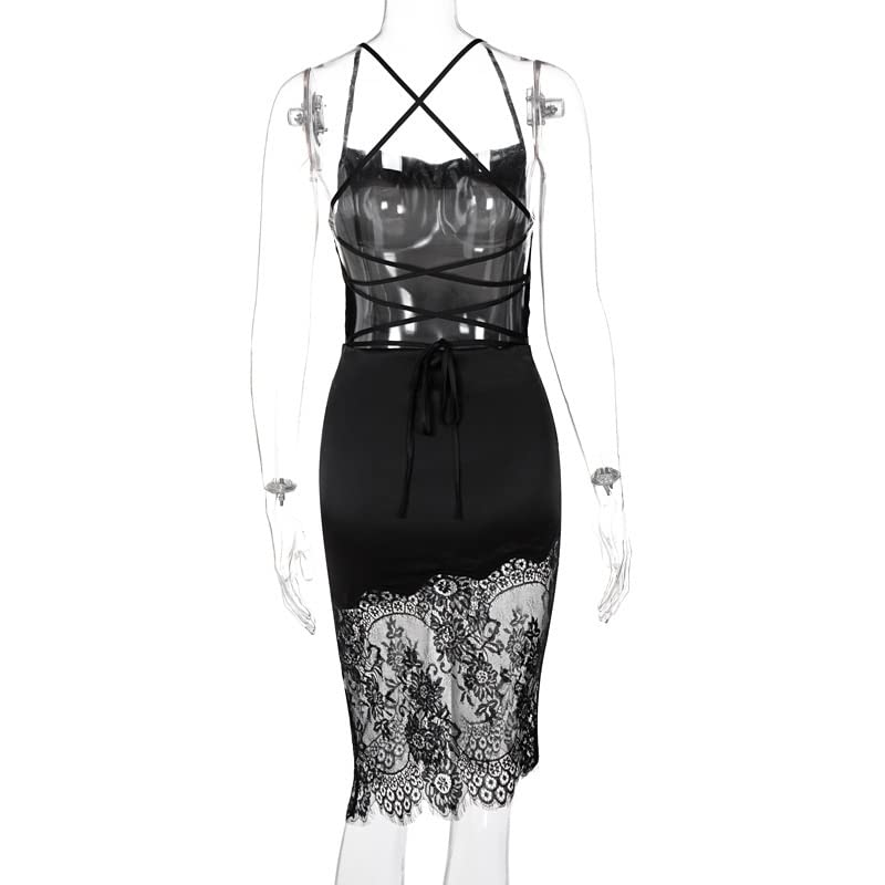 Lace Strap Midi Dress
