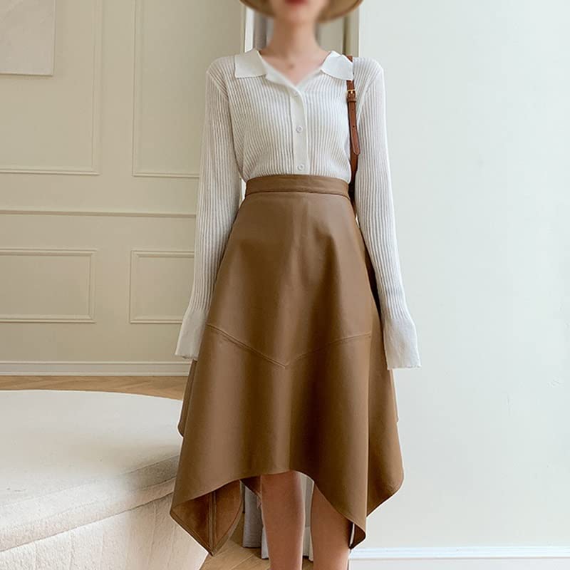 Leather A-Line Maxi Skirt