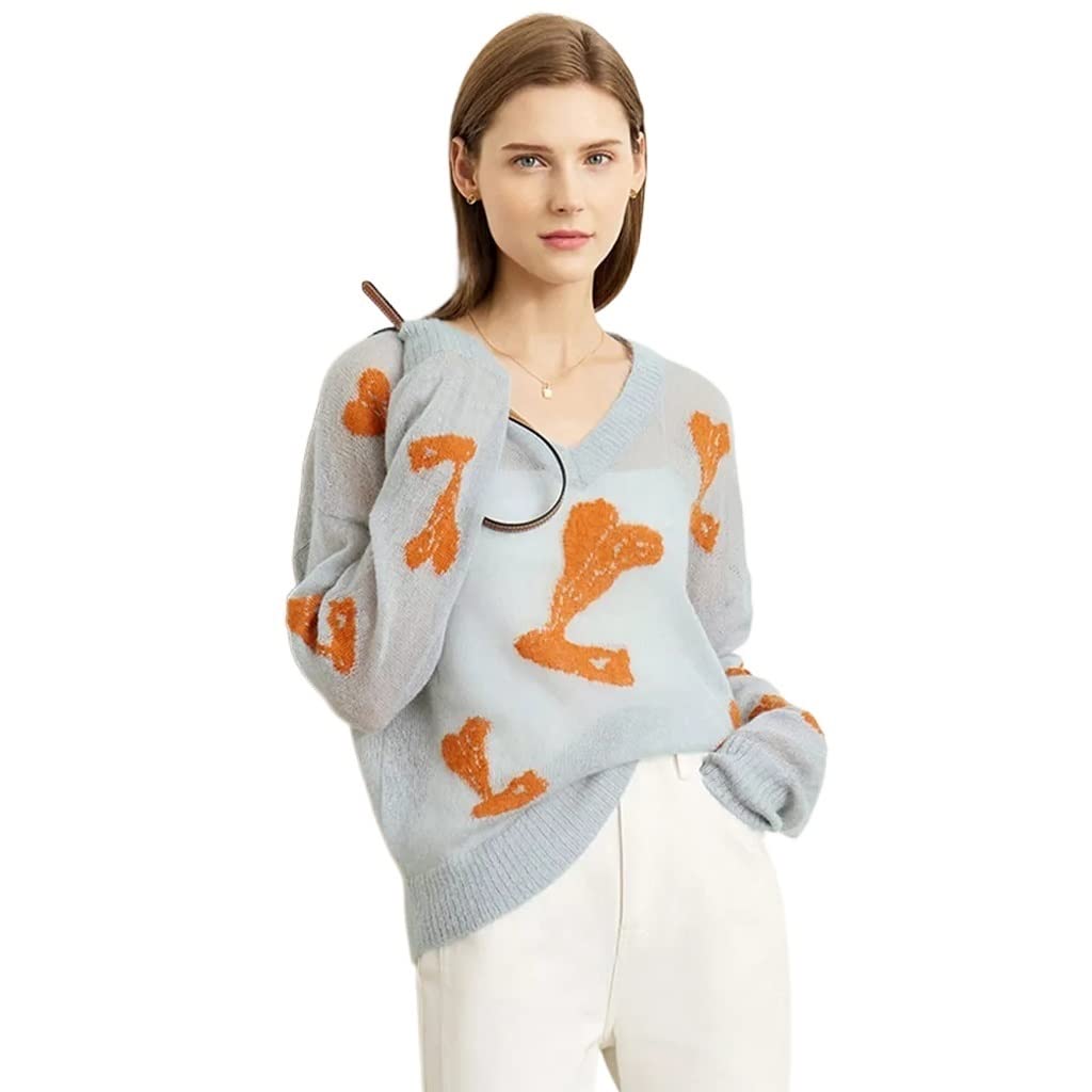 Mohair V-Neck Knit Sweater