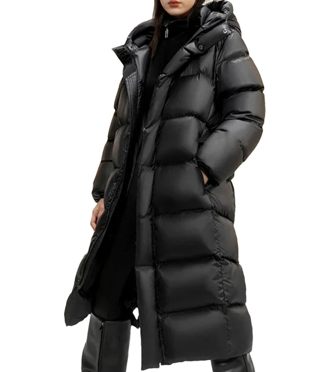 Long Hooded Down Coat