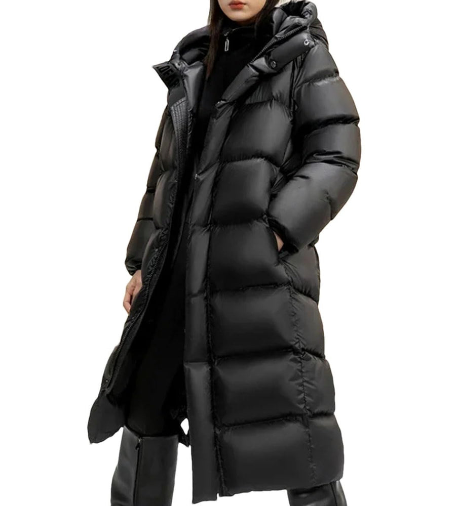 Long Hooded Down Coat