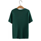Hollow V-Neck Ice Silk Tee