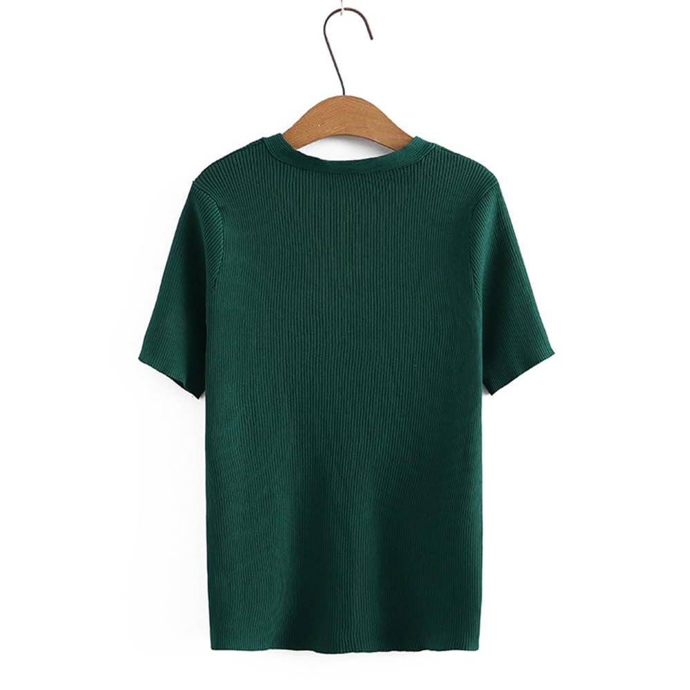 Hollow V-Neck Ice Silk Tee