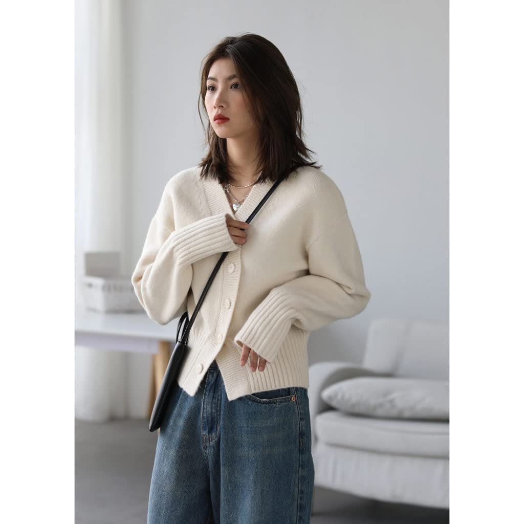 Irregular V-Neck Knit Cardigan