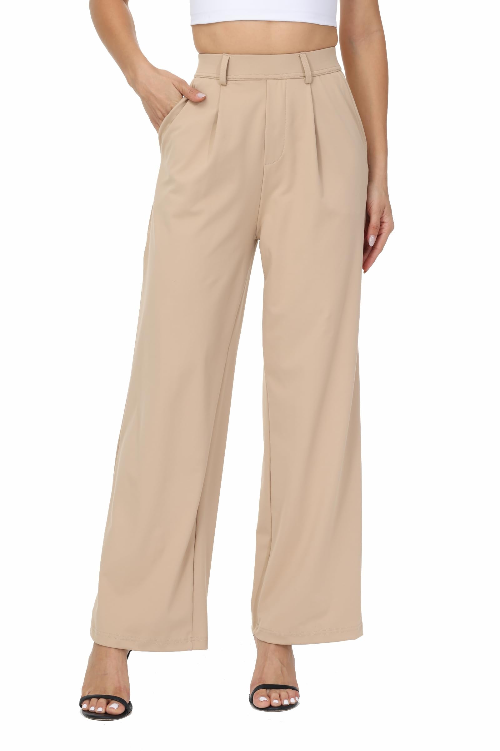 High-Waist Wide Leg Dress Pants