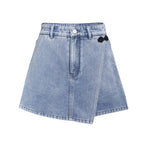 Irregular Hem Denim Shorts