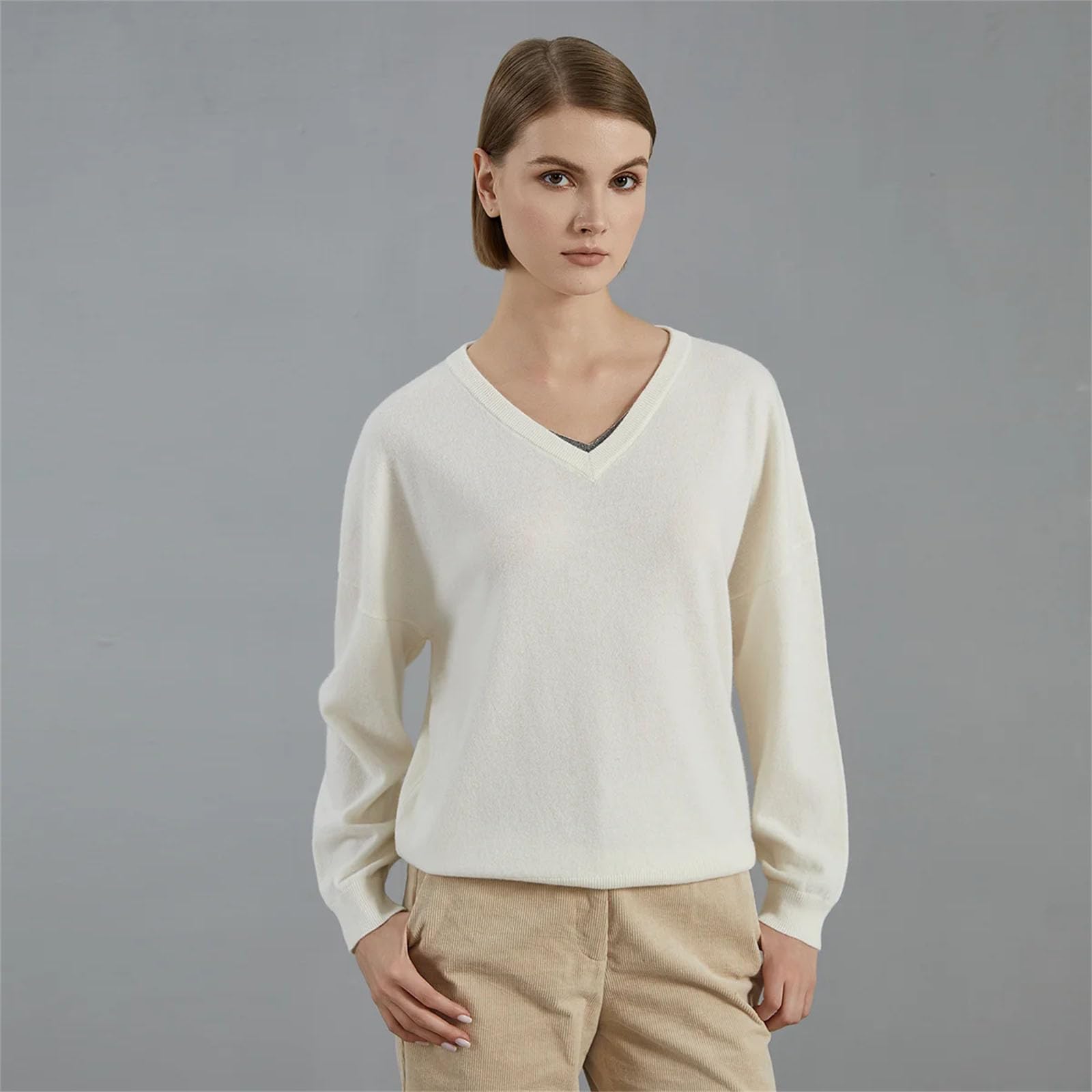 100% Cashmere V-Neck Sweater