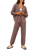 Cardigan & Knit Pants Set