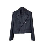 Double-Breasted Pinstripe Blazer