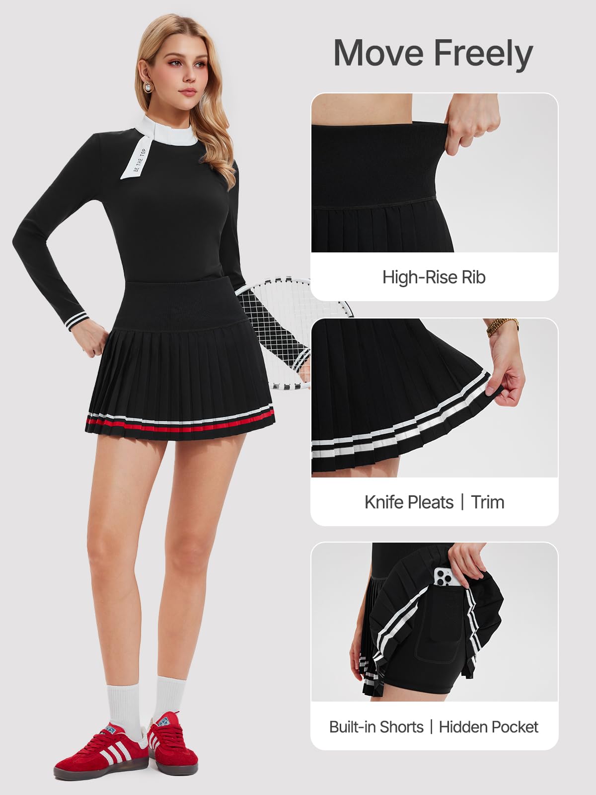 Zip Top & Pleated Skort Set