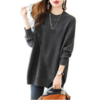 Asymmetric Button Knit Sweater