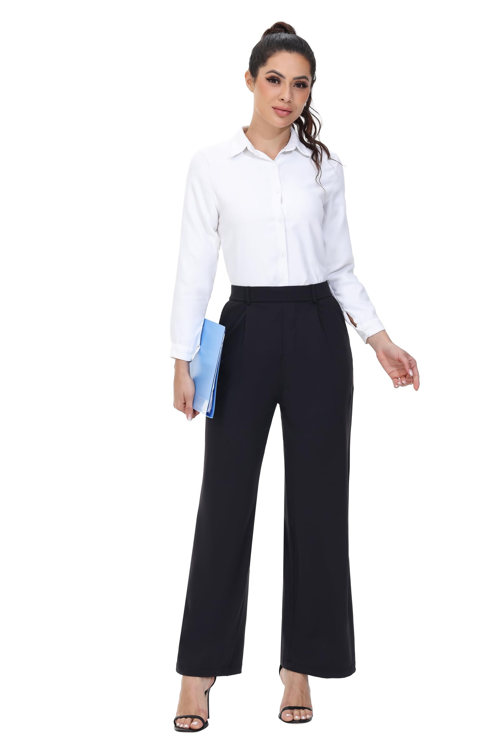 High-Waist Wide Leg Dress Pants