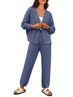 Cardigan & Knit Pants Set