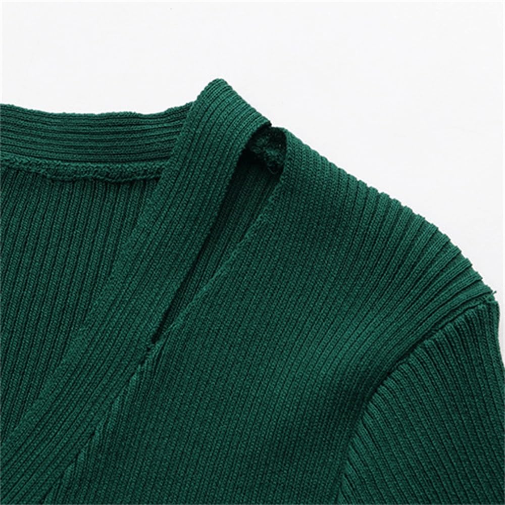 Hollow V-Neck Ice Silk Tee