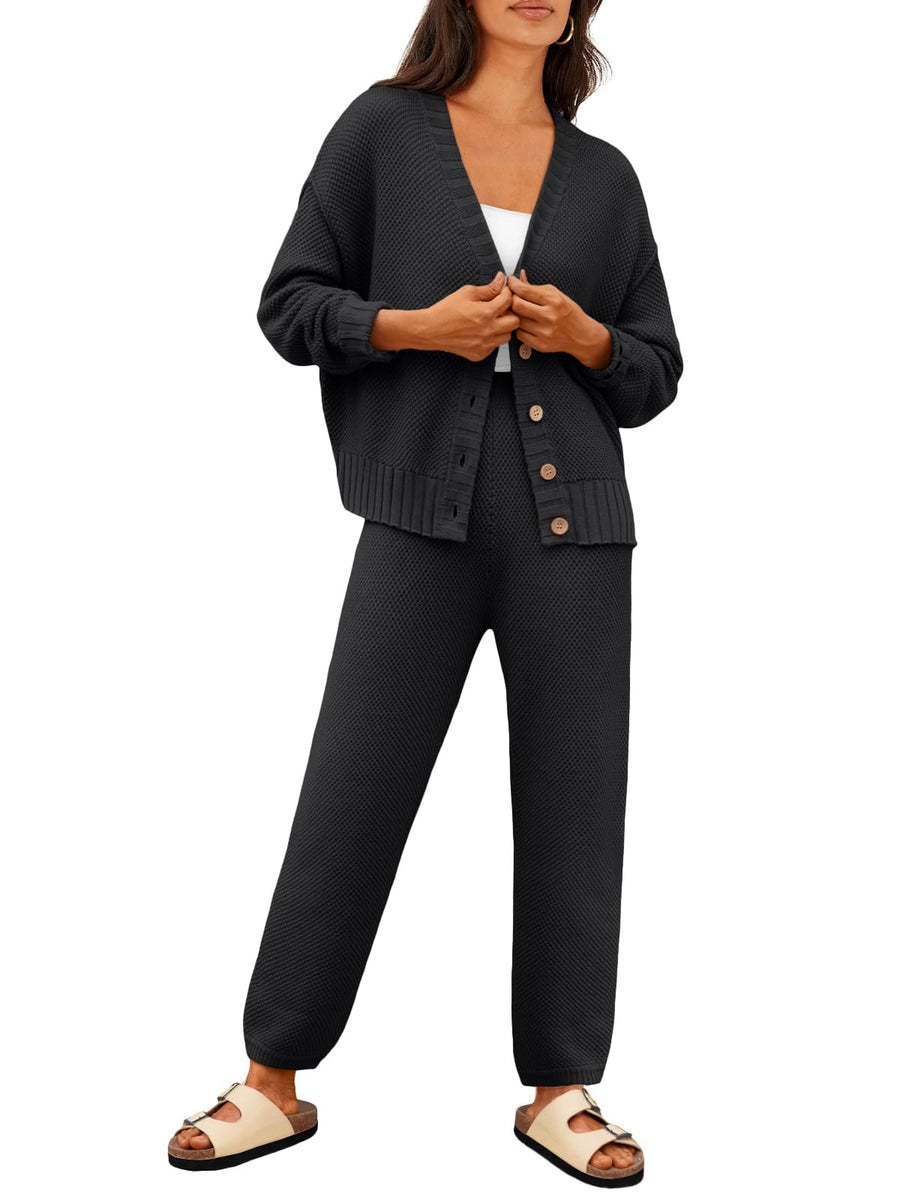 Cardigan & Knit Pants Set