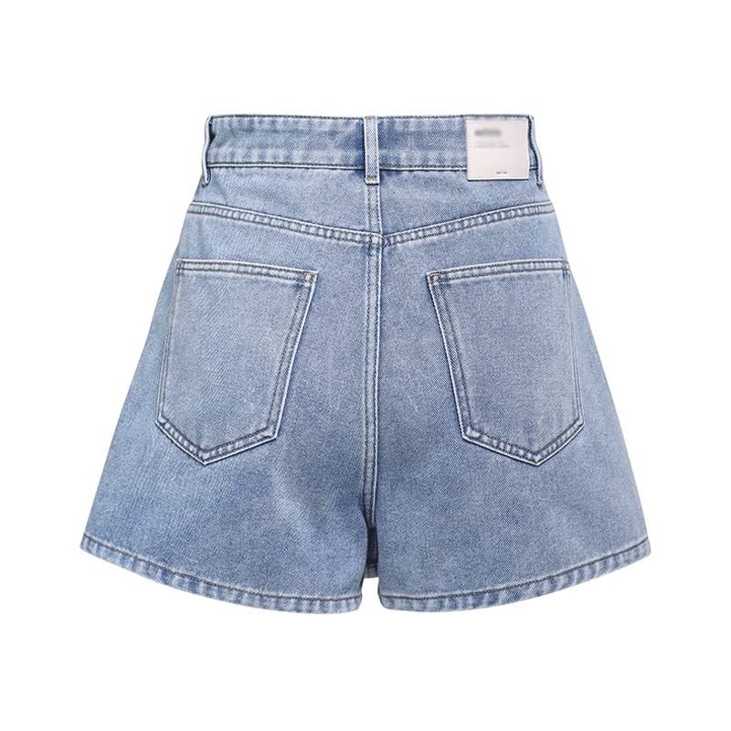 Irregular Hem Denim Shorts