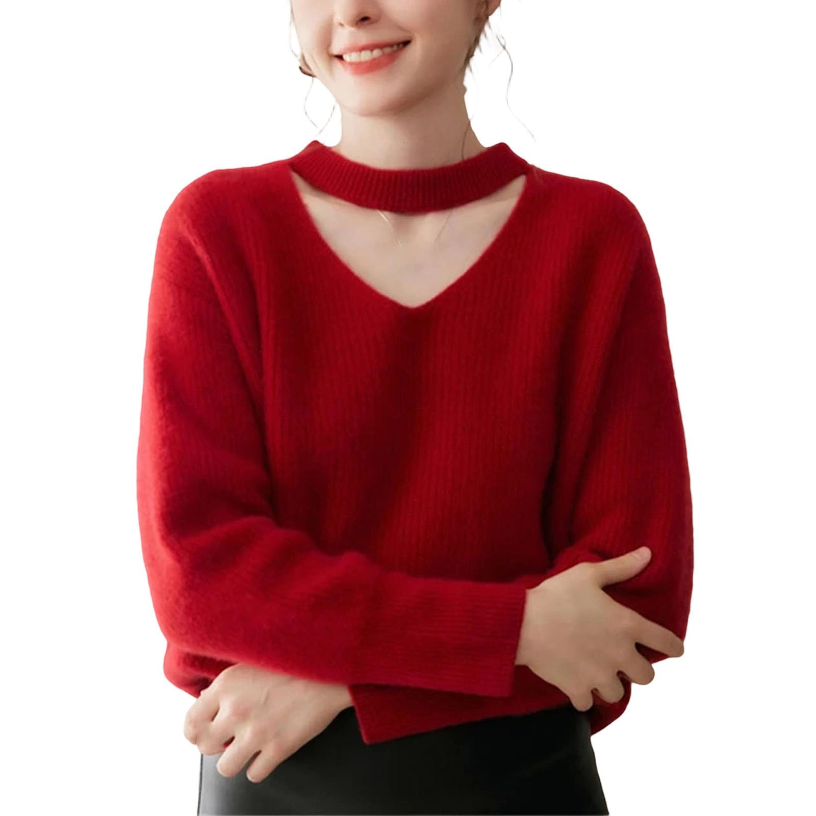 100% Cashmere V-Neck Pullover