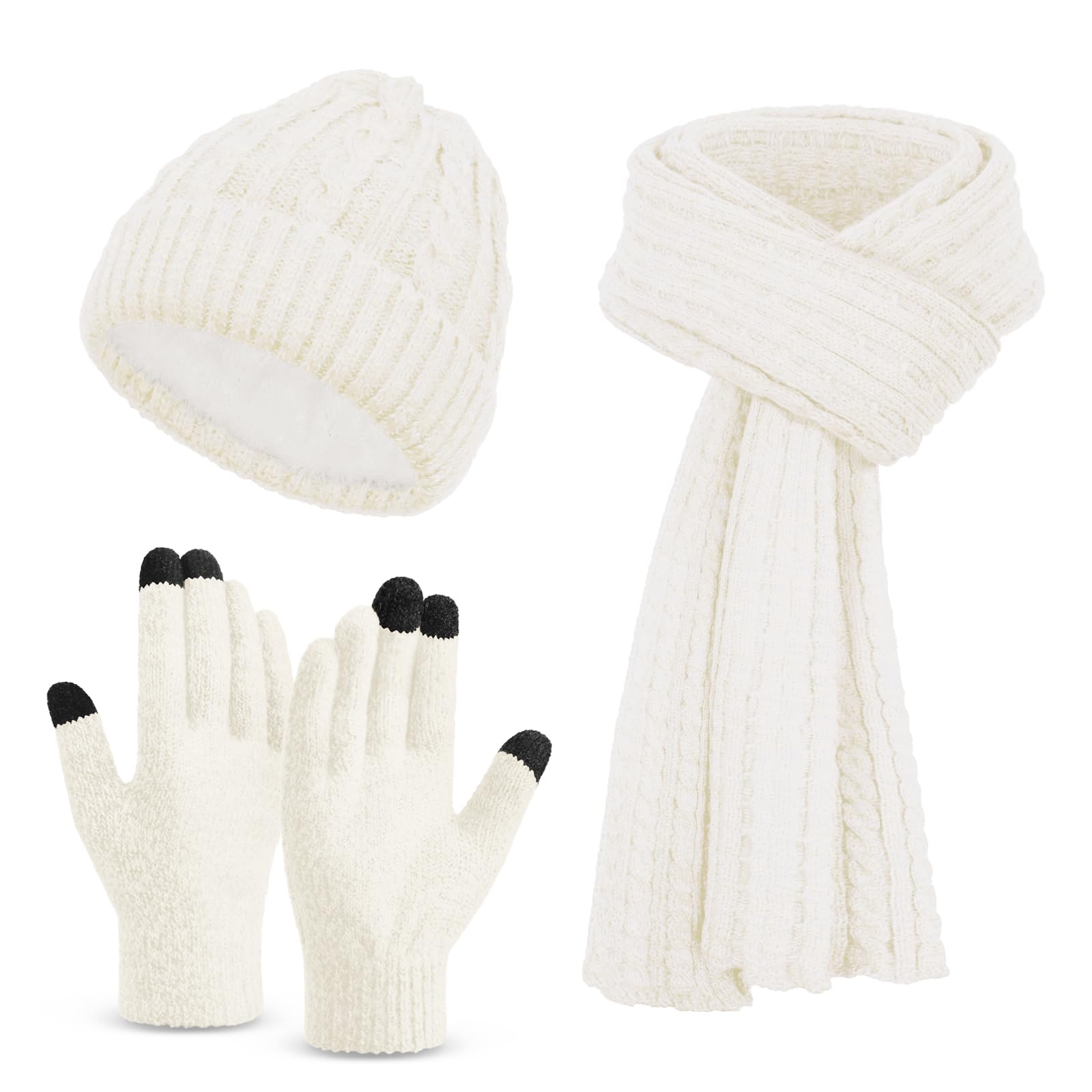 Winter Beanie, Scarf & Gloves Set
