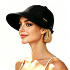Wide Brim Sun Hat with Ponytail Opening
