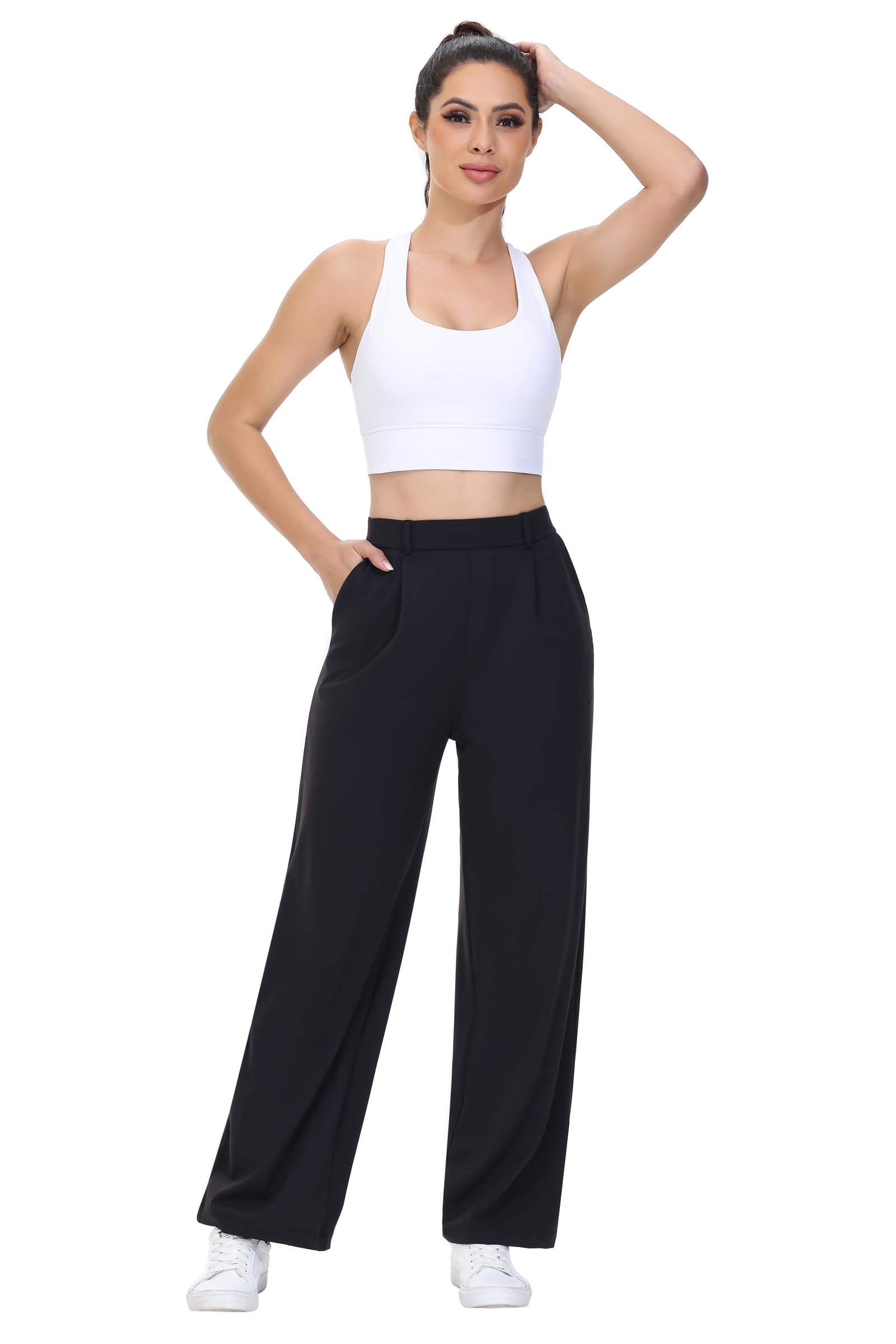 High-Waist Wide Leg Dress Pants