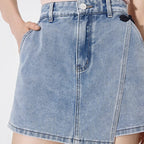Irregular Hem Denim Shorts