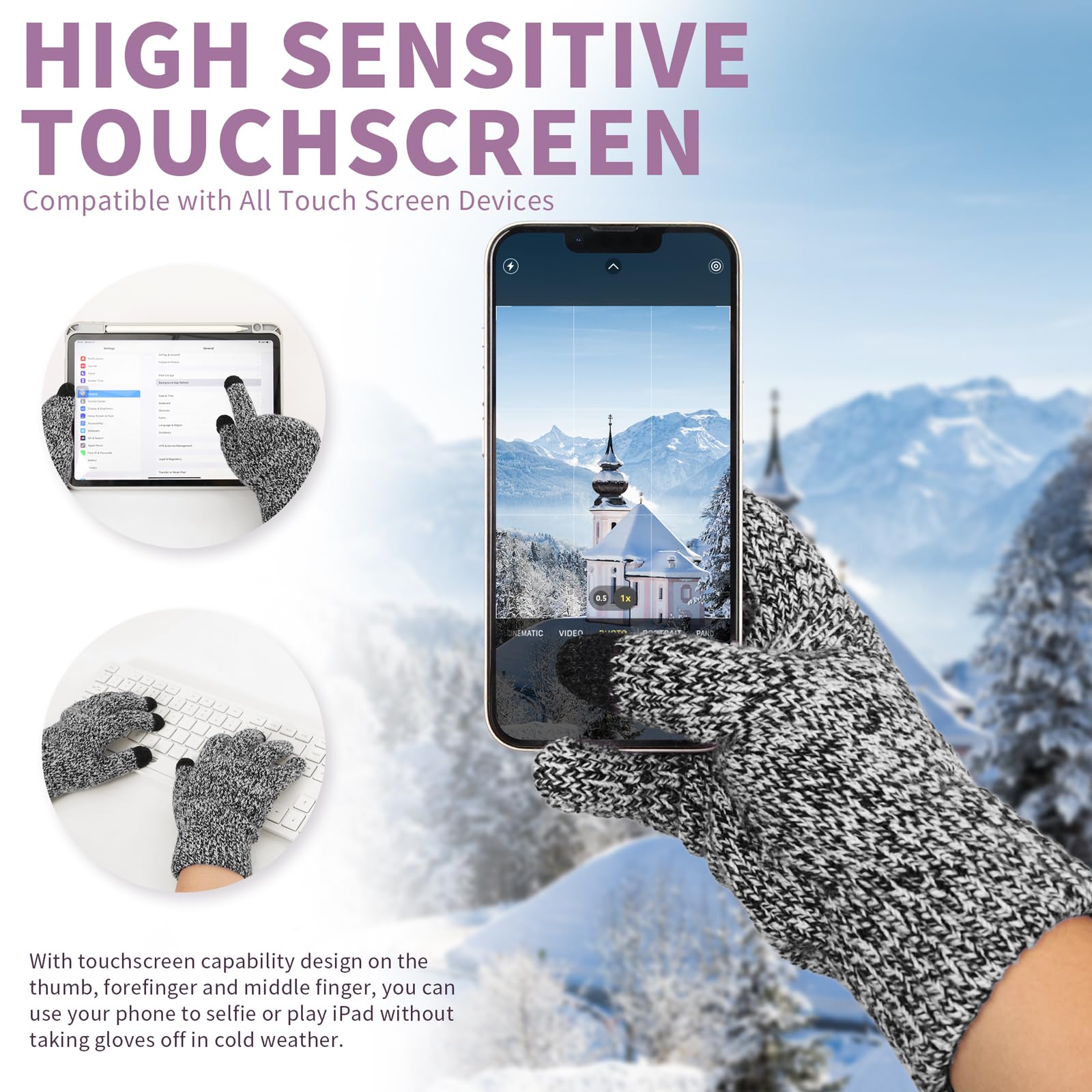 Winter Beanie, Scarf & Gloves Set