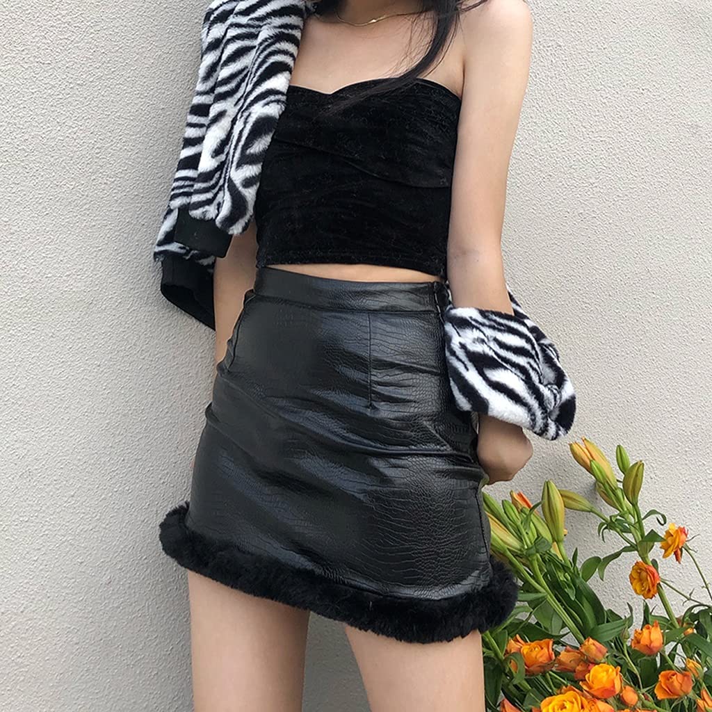 High-Waist Leather Skirt