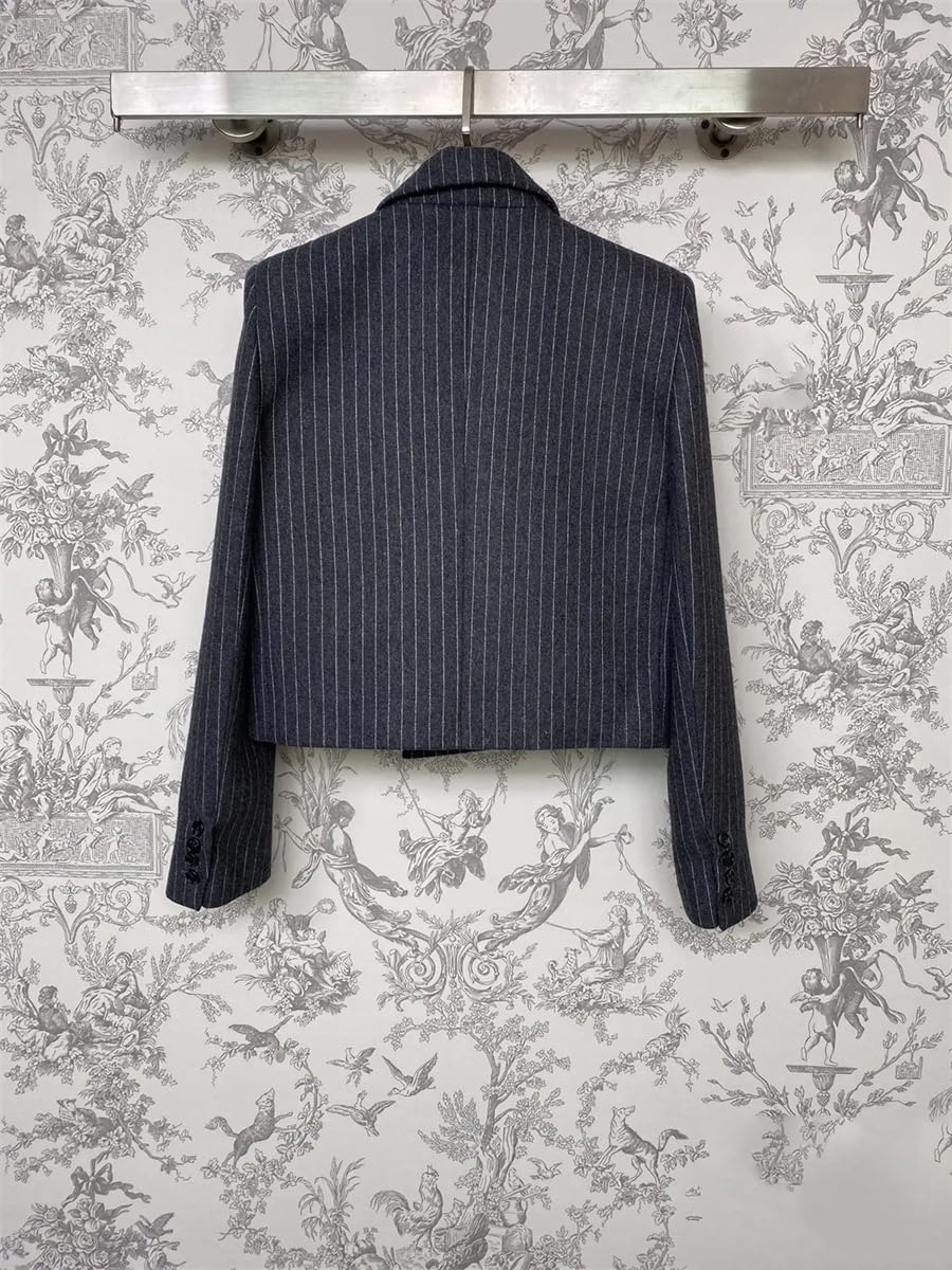 Double-Breasted Pinstripe Blazer