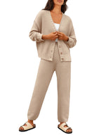 Cardigan & Knit Pants Set