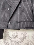 Double-Breasted Pinstripe Blazer