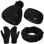 Winter Beanie, Scarf & Gloves Set