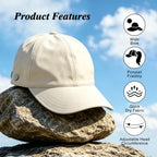Wide Brim Sun Hat with Ponytail Opening