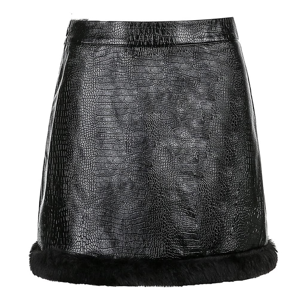 High-Waist Leather Skirt