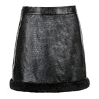 High-Waist Leather Skirt