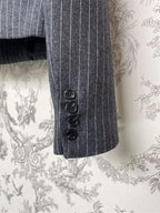 Double-Breasted Pinstripe Blazer