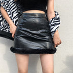 High-Waist Leather Skirt