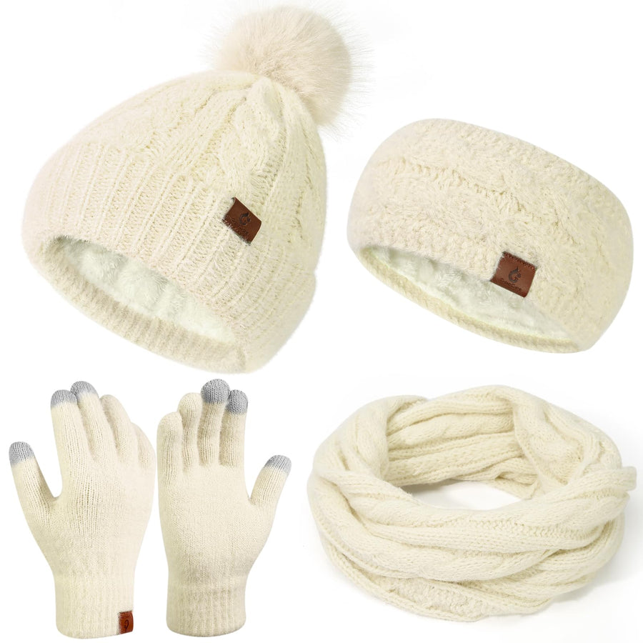 Winter Beanie, Scarf & Gloves Set
